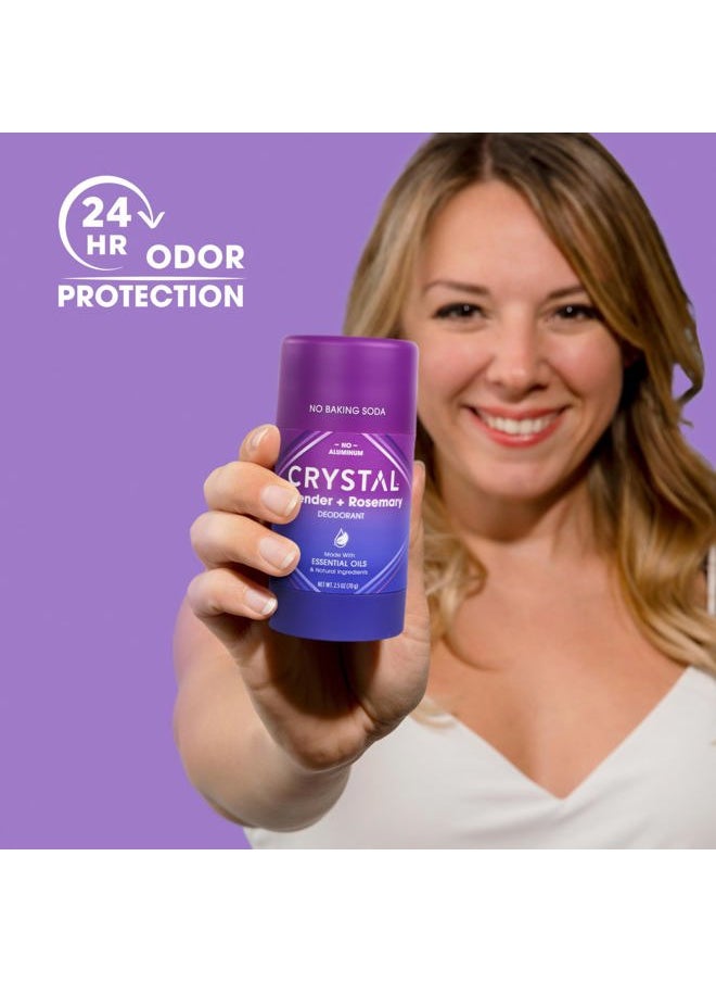 CRYSTAL ESSENCE Crystal Magnesium Solid Stick Natural Deodorant, Non-Irritating Aluminum Free Deodorant for Men or Women, Safely and Effectively Fights Odor, Lavender + Rosemary, 2.5 oz  - Image 2