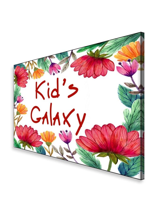 999Store Printed Flowers Kid for Children Room Name Plate (MDF_12 X7.5 Inches_Multi) - Image 3