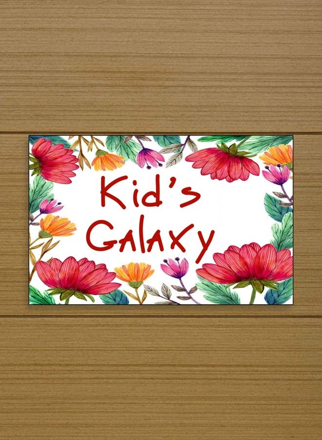 999Store Printed Flowers Kid for Children Room Name Plate (MDF_12 X7.5 Inches_Multi) - Image 2