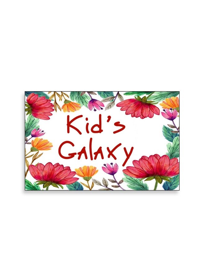 999Store Printed Flowers Kid for Children Room Name Plate (MDF_12 X7.5 Inches_Multi) - Image 1