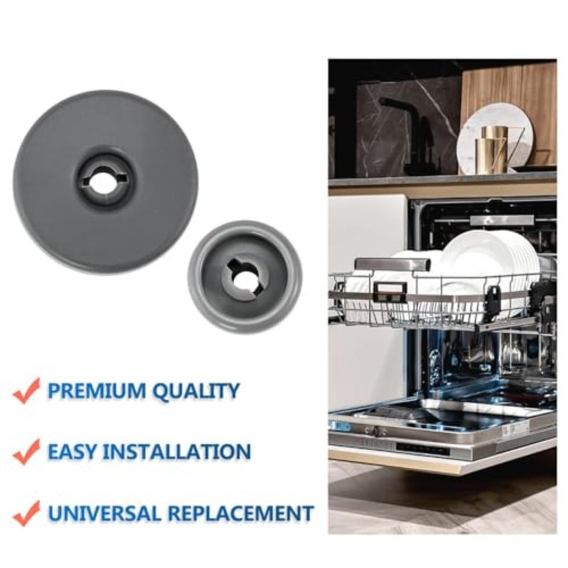 Dishwasher wheel for upper and lower basket: universal black ABS plastic roller runner with clip axle, 12 pcs, compatible with multiple brands, smooth rolling and durable wear resistance - Image 3