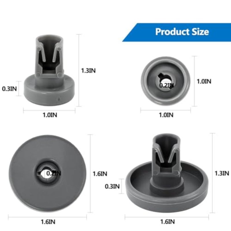 Dishwasher wheel for upper and lower basket: universal black ABS plastic roller runner with clip axle, 12 pcs, compatible with multiple brands, smooth rolling and durable wear resistance - Image 5