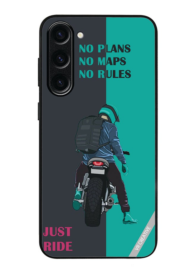 VR CREATIVE Protective Case Cover For Samsung Galaxy S24 Just Ride Design Multicolour - Image 1