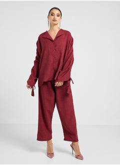 hayas closet Drawstrings Stylish Blouse & Pants Set  - Image 5