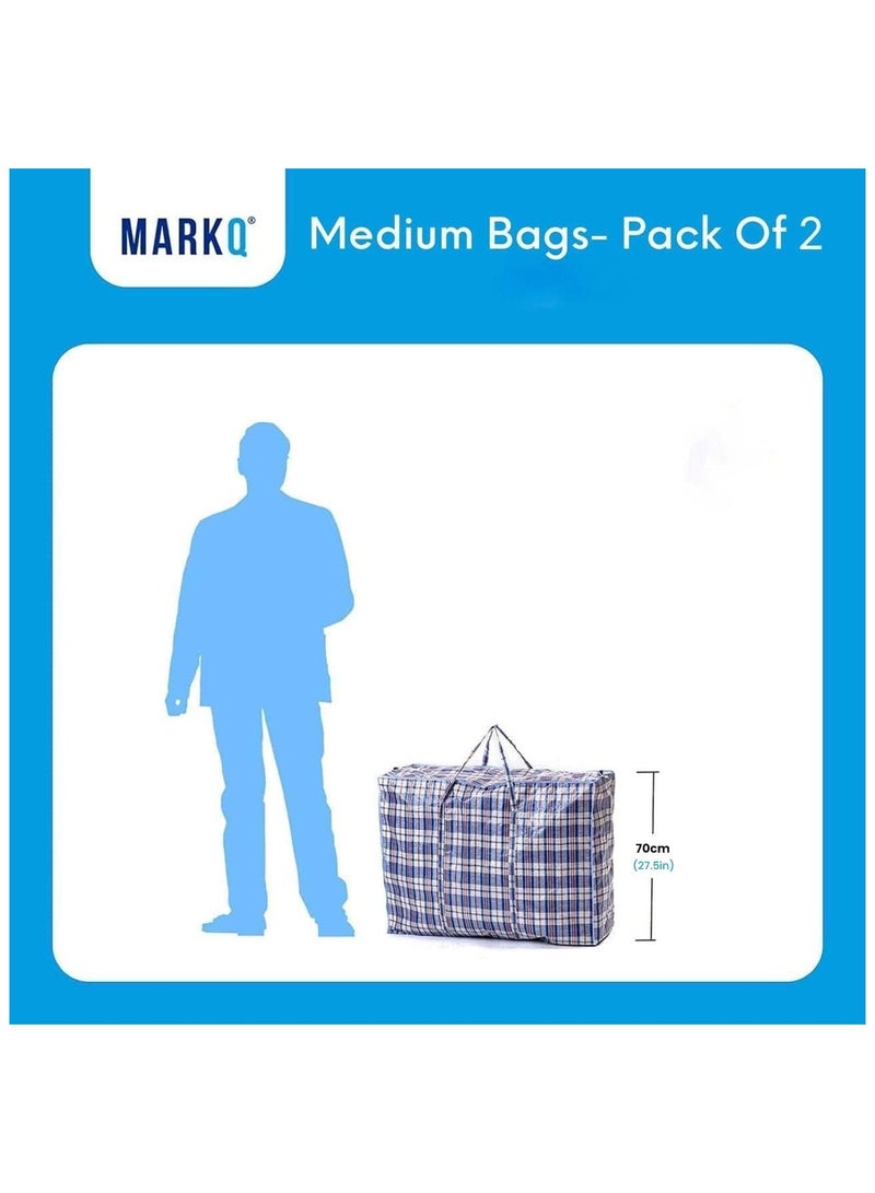 MARKQ Laundry Bags With Zip And Handle 2 Pack Heavy Duty Reusable Storage Bag For Clothes Moving House Grocery Shopping Bag Medium - 70 x 60 x 30 cm - Image 4