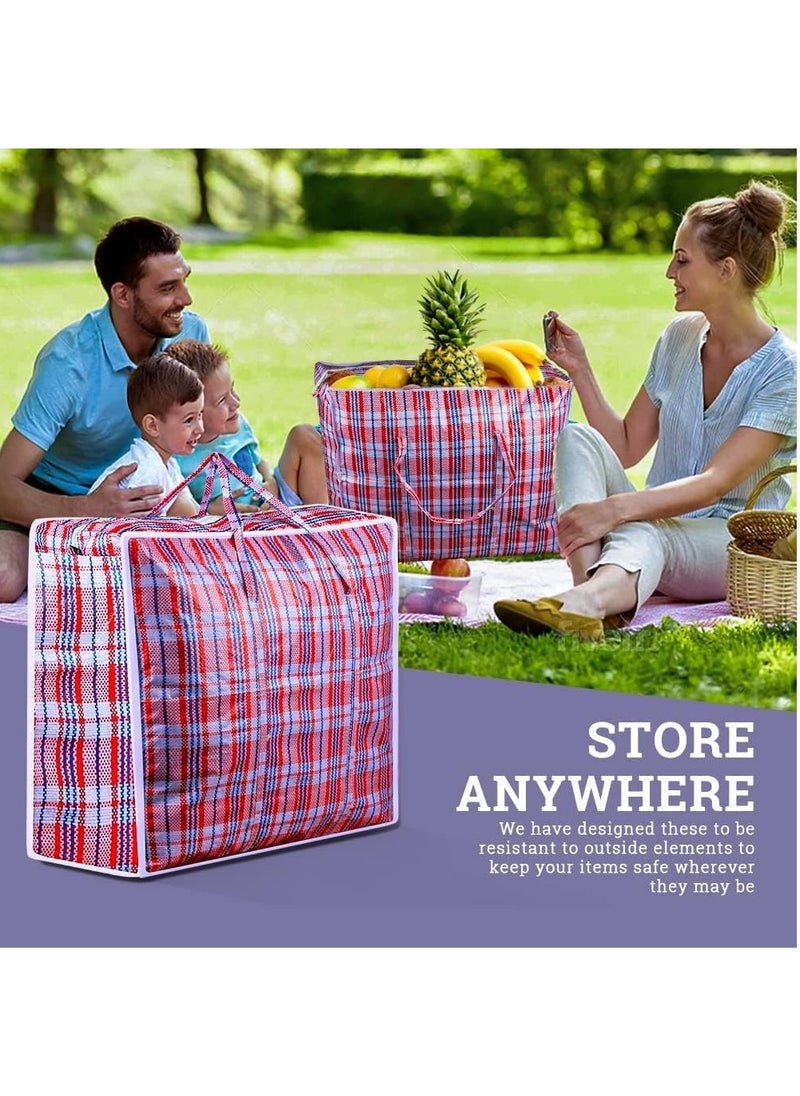 MARKQ Laundry Bags With Zip And Handle 2 Pack Heavy Duty Reusable Storage Bag For Clothes Moving House Grocery Shopping Bag Medium - 70 x 60 x 30 cm  - Image 3