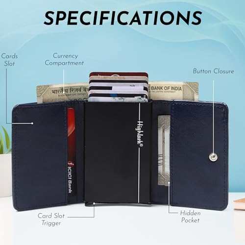 Highlark Elite Pop-Up Wallet – RFID Protected Vegan Leather Card Holder | Slim Aluminium Core | Quick Access | Holds 8–9 Cards - Image 2