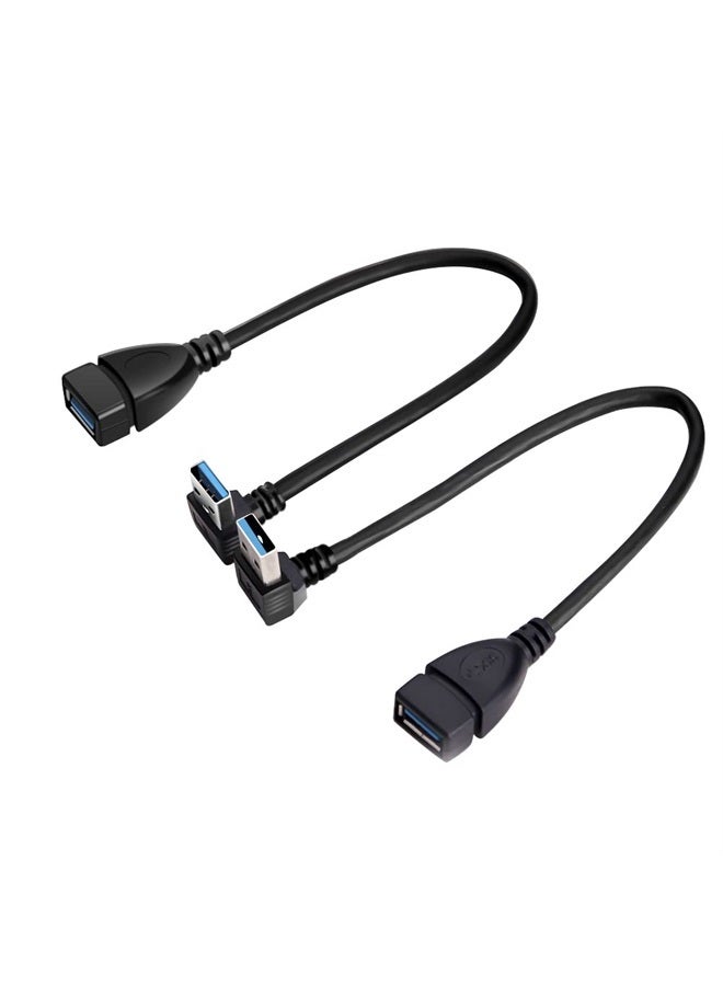 Oxsubor SuperSpeed USB 3.0 Male to Female Extension Data Cable Up and Down Angle 2PCS by Oxsubor(20CM,8IN) - Image 1