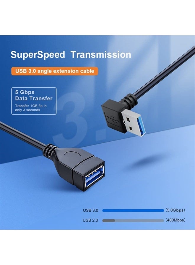 Oxsubor SuperSpeed USB 3.0 Male to Female Extension Data Cable Up and Down Angle 2PCS by Oxsubor(20CM,8IN) - Image 2