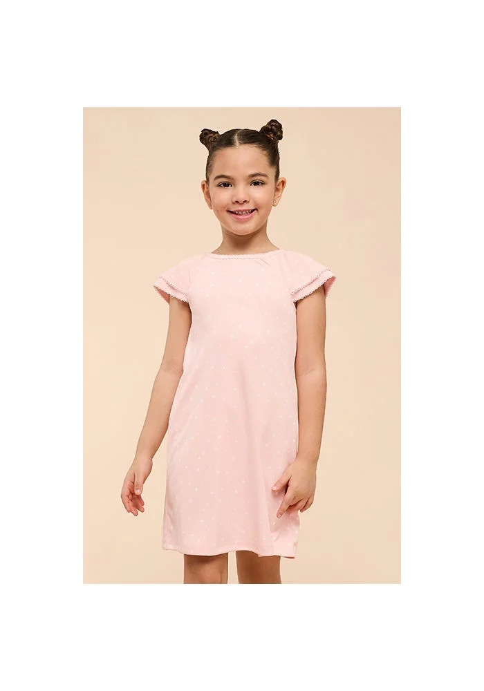 أر أند بي Printed Dress with Crew Neck and Short Sleeves