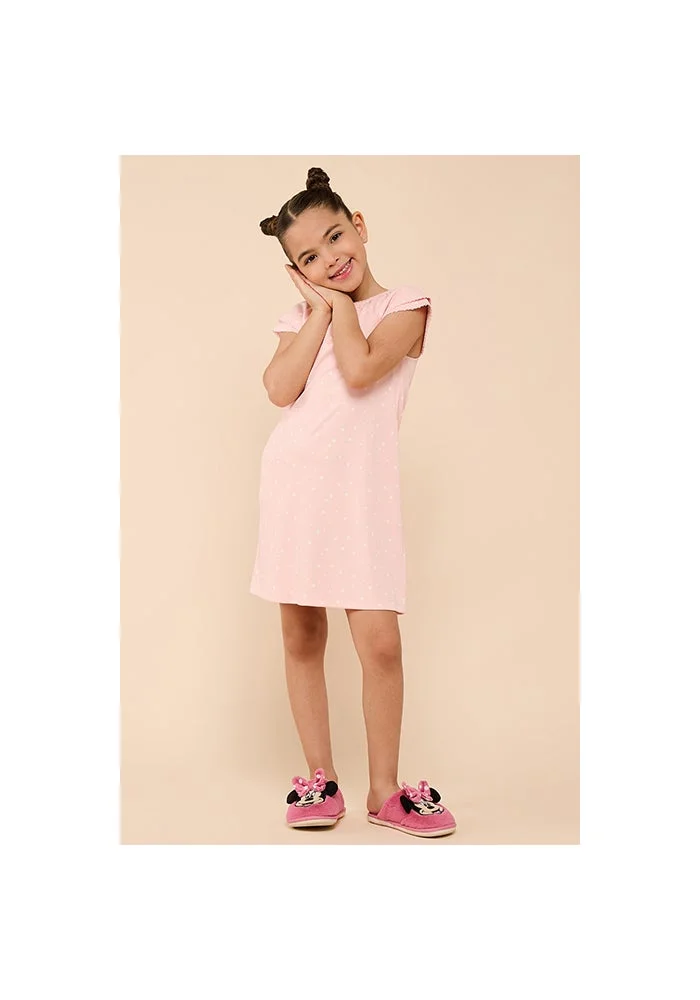 أر أند بي Printed Dress with Crew Neck and Short Sleeves