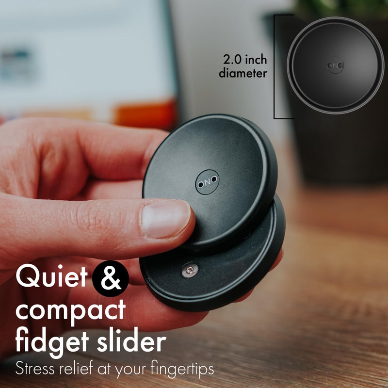 ONO Slider - Handheld Fidget Toy for Adults | Help Relieve Stress, Anxiety, Tension | Promotes Focus, Clarity | Compact, Portable Design (Black - Aluminum) - Image 2