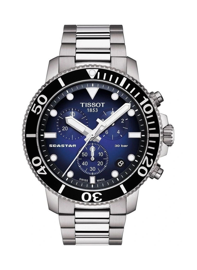 Tissot Men's Seastar Swiss Luxury Ceramic Sports Watch T1204171104101 Silver, Blue Dial - pzsku/Z4FFB2B48B67CFF10C6DEZ/45/_/1741519003/bf6cc82e-da08-4707-95c6-de0dfc5ccf7c