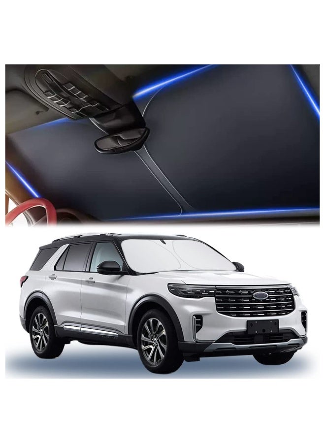 CAFELE Car Windshield Sun Shade Large for SUV Sedan, Foldable Heat Block Sunshade UV Protection Reflective Cover Keep Car Cool with Storage Bag (57.08 x 31.5 Inch) - Image 1