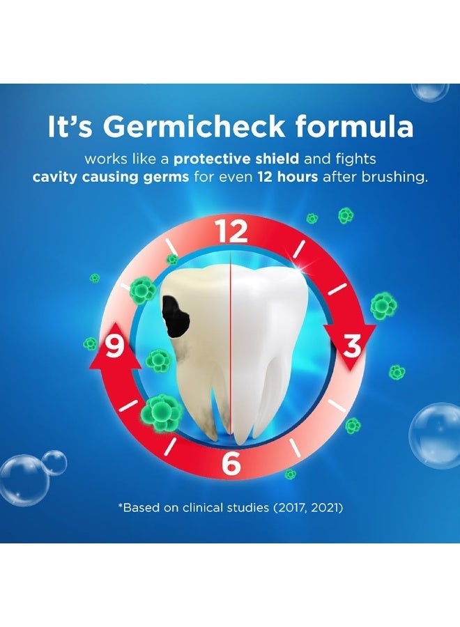 بيبسودنت معجون أسنان بيبسودنت "جيرميشيك" (Germicheck) للحماية من التسوس | حماية لمدة 12 ساعة من جراثيم التسوس | نكهة النعناع || عبوة عائلية 500 جم (200 جم + 200 جم + 100 جم) - Image 4