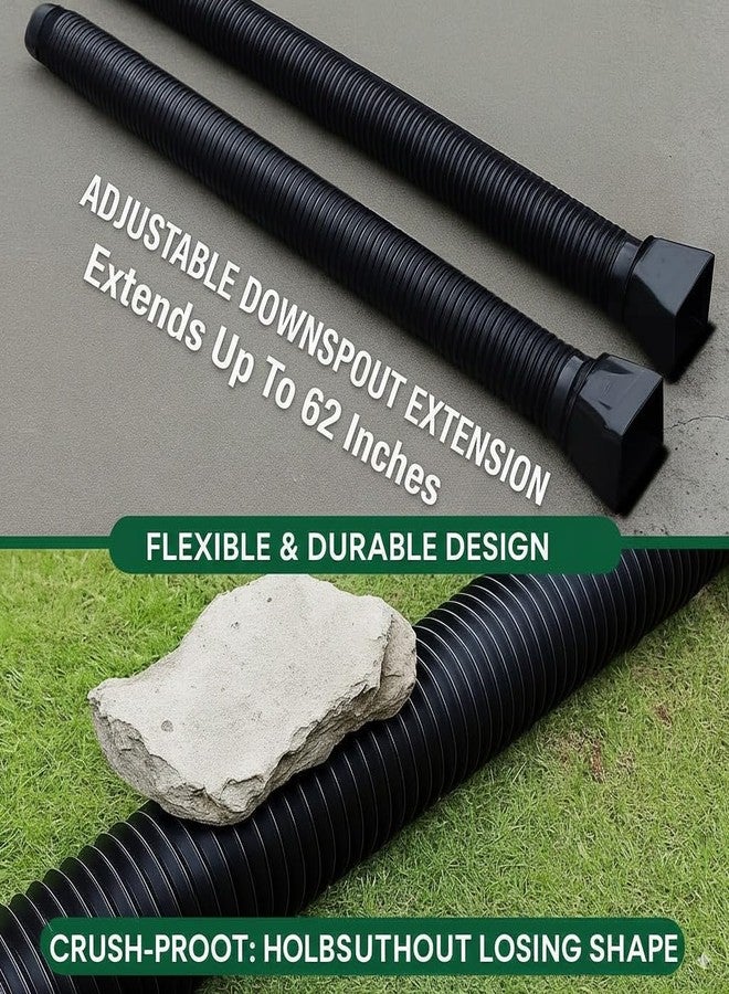 Binazon Rain Gutter Downspout Extensions, Downspout Extender for Rainwater Drainage Flexible, Down Spout Drain Extension Pipe (Black, 1 Pack) - Image 2