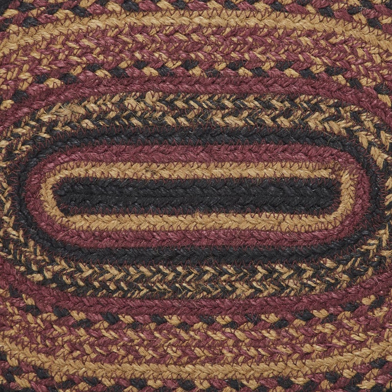 VHC Brands Heritage Farms Dining Table Placemat, Braided Jute, Oval, Red Black Tan. 10x16 - Image 3