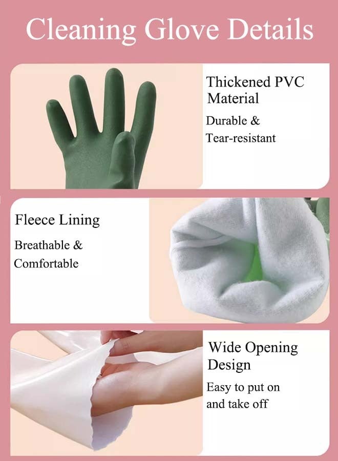 YIM-VIBEHAUS Household Cleaning Gloves, 1 Pair Reusable Kitchen Dishwashing Gloves with Cotton lining, Household Gloves Protection Hand, Waterproof, Non-Slip  - Image 2