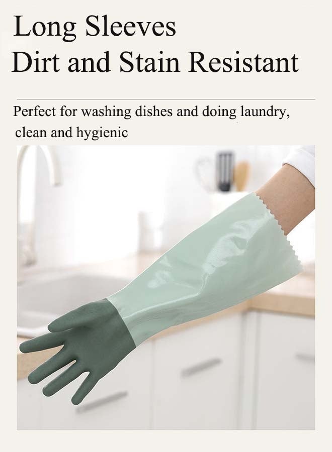 YIM-VIBEHAUS Household Cleaning Gloves, 1 Pair Reusable Kitchen Dishwashing Gloves with Cotton lining, Household Gloves Protection Hand, Waterproof, Non-Slip  - Image 4