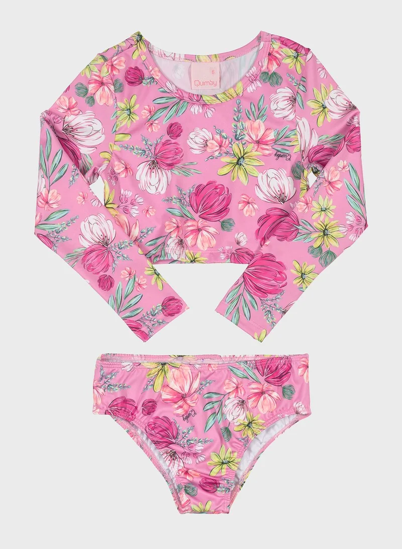 Quimby Infant Floral Swim Set