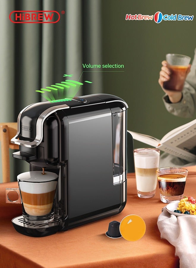 HiBREW ماكينة قهوة هاي برو متعددة الكبسولات ساخنة/باردة مع كبسولات الحليب ESE وقهوة مطحونة 5 في 1 H2B - Image 1