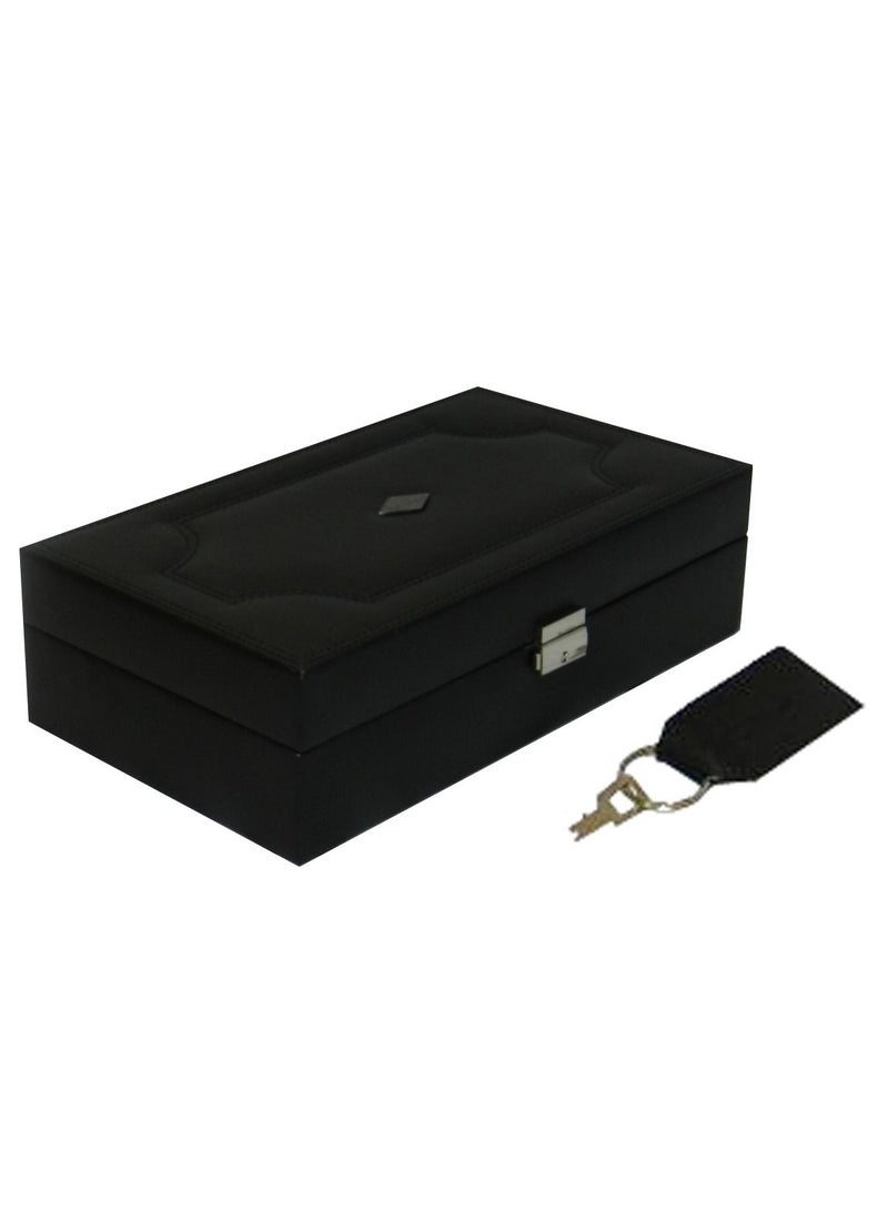 LAVERI LEATHER صندوق ساعات لافيري للرجال والنساء (10 فتحات) ، صندوق عرض ساعات من جلد PU الفاخر مع وسادة قابلة للإزالة - Image 5