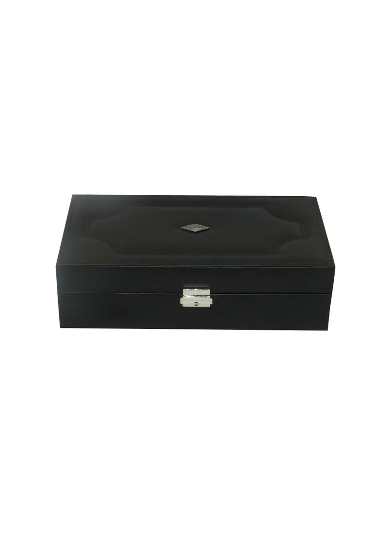 LAVERI LEATHER صندوق ساعات لافيري للرجال والنساء (10 فتحات) ، صندوق عرض ساعات من جلد PU الفاخر مع وسادة قابلة للإزالة - Image 4