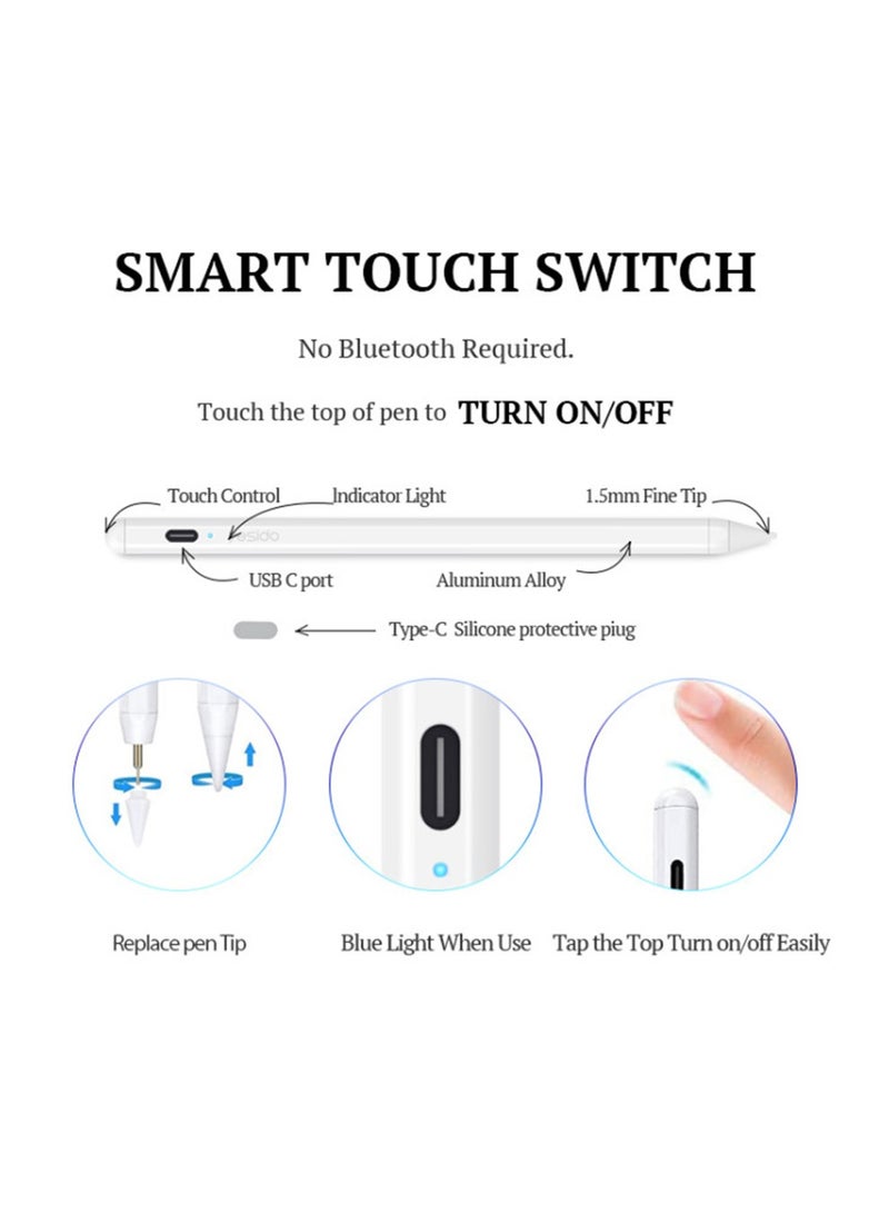 Yesido Yesido ST06 metal digital active BT smart touch screen tablet laptop surface drawing stylus pen for IP - White  - Image 4