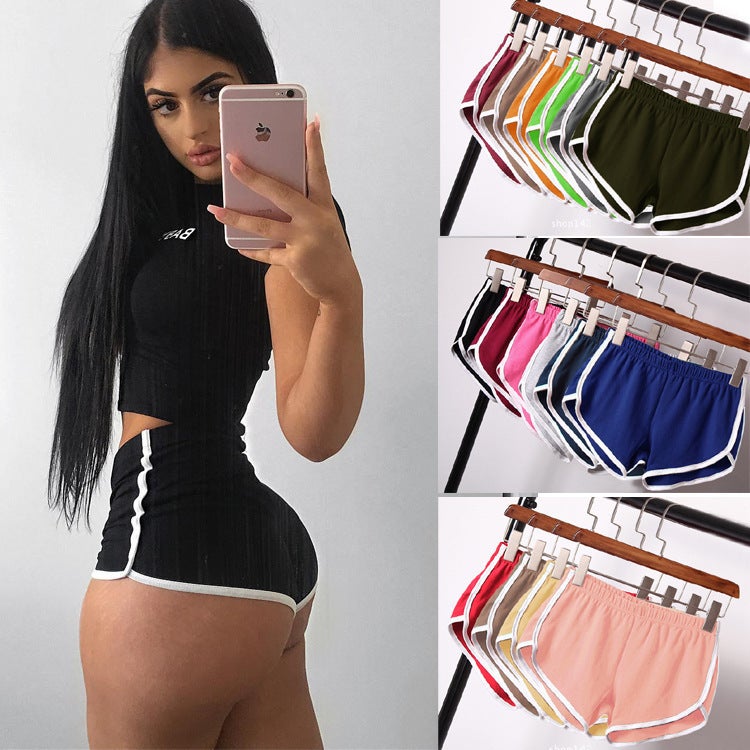 2026 Women's Sports Shorts Casual Solid Yoga Beach Shorts - Image 1