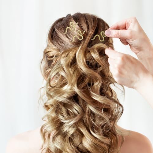 Leorx 4pcs Snake Hair Clip Vintage Decorative Metal Hair Pins for Women and Girls (Golden, Ancient Gold) - Image 5
