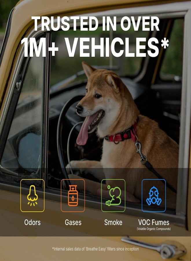 SPEARHEAD فلتر هواء المقصورة Spearhead Odor Defense Breathe Easy، يناسب سيارات GV60، Elantra/N، Ioniq 5، Santa Cruz، Santa Fe، Sonata، Tucson، EV6، K5، Niro، Sorento، Sportage، يدوم لفترة أطول بنسبة 25% مع الكربون النشط (BE-820). - Image 2