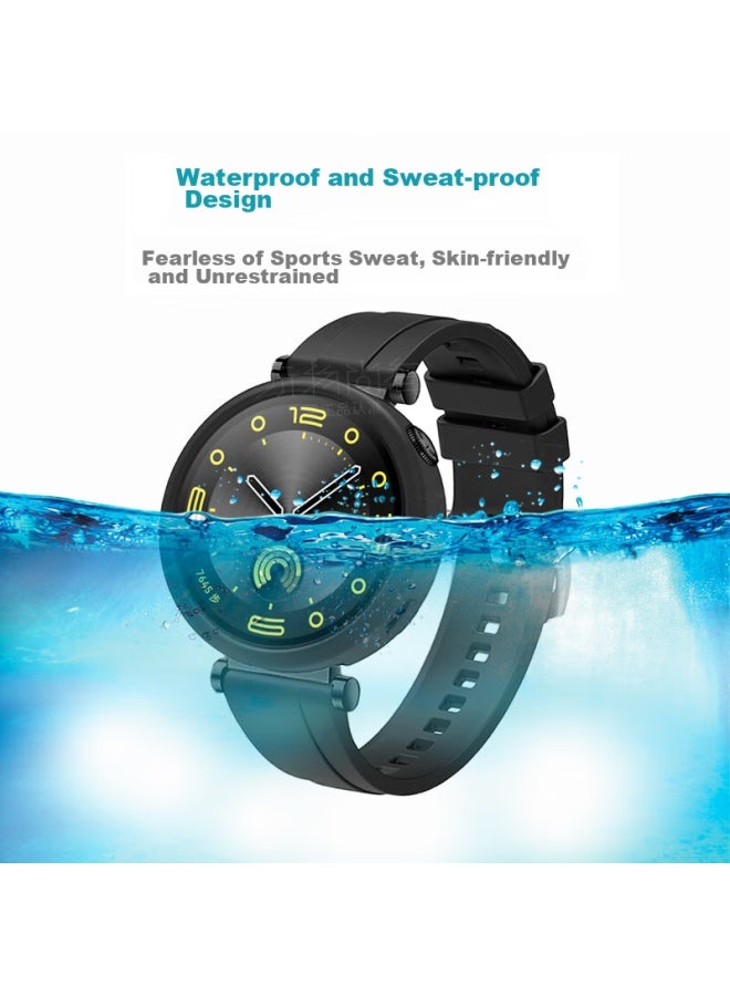 Watchbond Compatible With Huawei Watch Gt5/gt4 Strap, 41mm Women's Liquid Silicone Band, Smart Sports Watch For Watch Gt4/gt5, Women's Summer 18mm Ice Crystal Blue Strap - Image 4