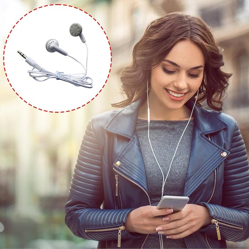 Black Corded Headphones 3 5mm Earphones 60cm PVC Cable Durable for MP3 Players Mobile - Image 3