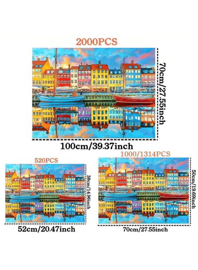 1314 قطعة من أحجية الصور المقطوعة 19.69x27.56 بوصة ورق متميز ديكور حائط DIY هدية للمنزل - Image 3