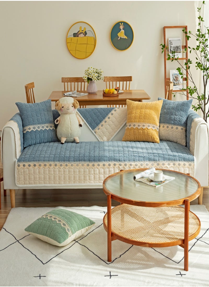 Sharpdo Sofa Slipcover Sofa Cover 4 Seater Four Seasons Corduroy Sofa Seat Cushion Thick Sofa Protector Anti-slip 110*240CM  - Image 1