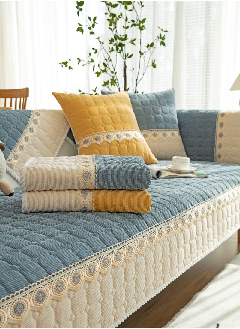 Sharpdo Sofa Slipcover Sofa Cover 4 Seater Four Seasons Corduroy Sofa Seat Cushion Thick Sofa Protector Anti-slip 110*240CM  - Image 2