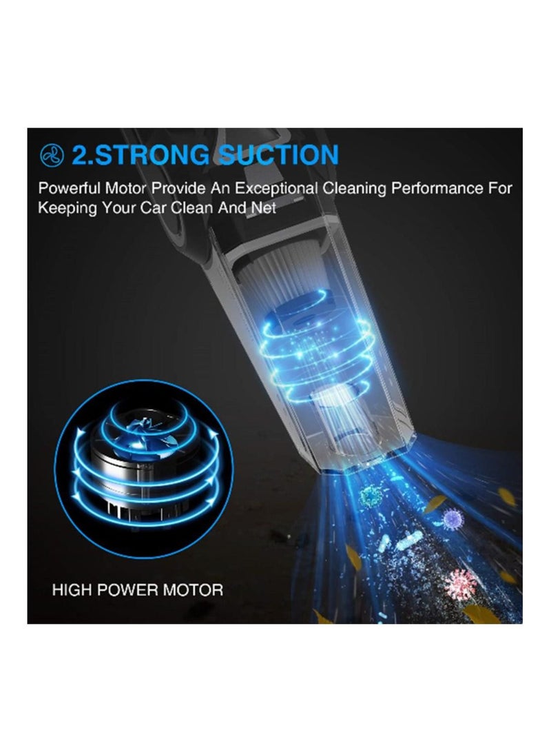 Car Vacuum Cleaner Portable Super Suction Hand Vacuum Cleaner with HEPA Filter for Home Pet Hair Car Cleaning Meet Various Needs in Vehicle & House, Wireless Portable Vacuum - Image 5