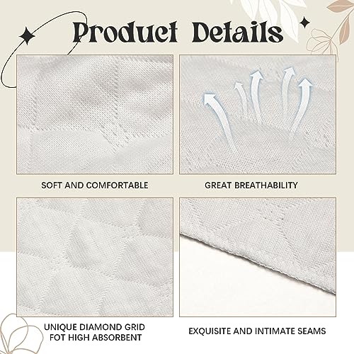 Toulite 20 Pcs Bra Liners for Sweat 18x3 Inch 3 Layer Washable Rectangle Cotton Under Breasts Pads for Women Absorb Sweating (White,M) - Image 5