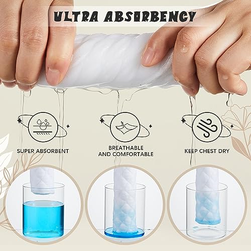 Toulite 20 Pcs Bra Liners for Sweat 18x3 Inch 3 Layer Washable Rectangle Cotton Under Breasts Pads for Women Absorb Sweating (White,M) - Image 4