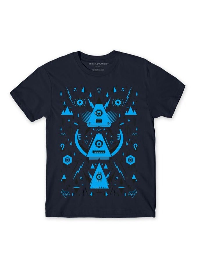 THREADCURRY THREADCURRY Creative Modern Pattern Abstract Cotton Graphic Printed Tshirt for Boys  - Image 1