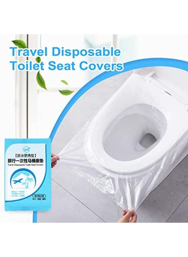 Disposable Plastic Toilet Seat Covers, 50 Pack Travel Toilet Seat Covers, Waterproof Portable Toliet Seat Protectors For Toddler Potty Training, Pregnant Mom, Adult, Individually Pack - Image 2
