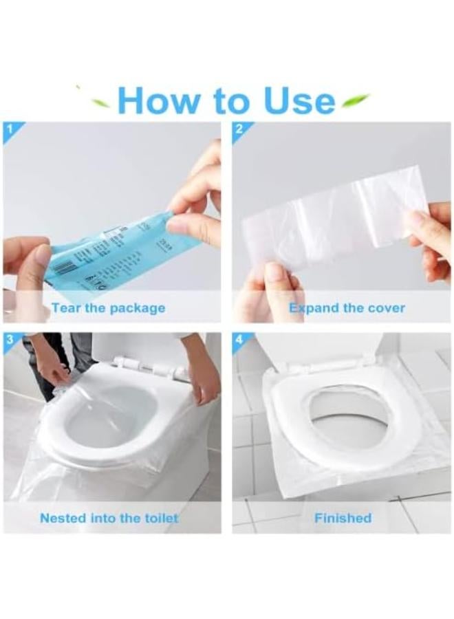 Disposable Plastic Toilet Seat Covers, 50 Pack Travel Toilet Seat Covers, Waterproof Portable Toliet Seat Protectors For Toddler Potty Training, Pregnant Mom, Adult, Individually Pack - Image 5