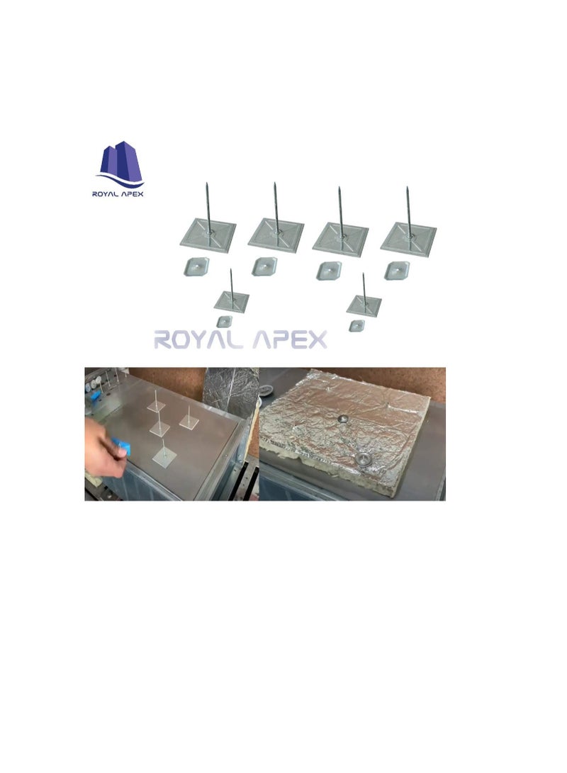 Self-Stuck Up Stick Stuck-up Adhesive Insulation Foam Pin with Lock Washer for Attaching Insulating Materials on Smooth Surfaces 2x2x2 Inch (Pack 25, 2x2x2.5 Inch) - Image 3