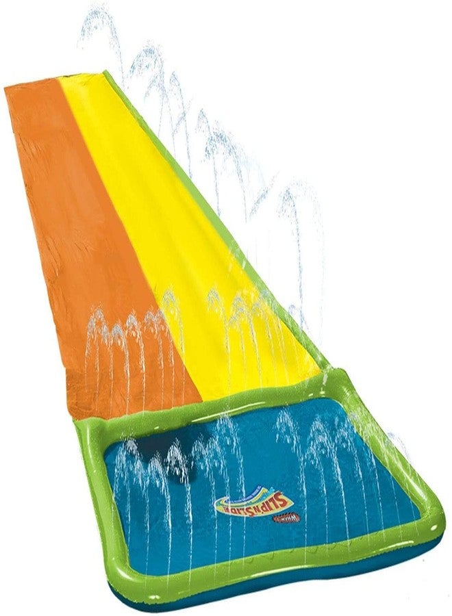 Wham-O Slip N Slide 18ft Double Lanes Water Slides with Splash Pool Area and 2 Bodyboards, Extra-Long Backyard Slides for Summer Outdoor Water Parties Activities - Image 1