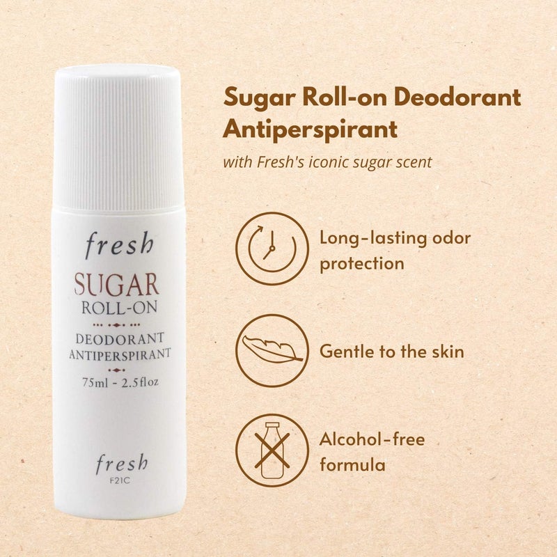 Fresh Sugar Roll-On Deodorant - Alcohol-Free, 75ml (2.5oz) for Long-Lasting Odor Protection - Image 2