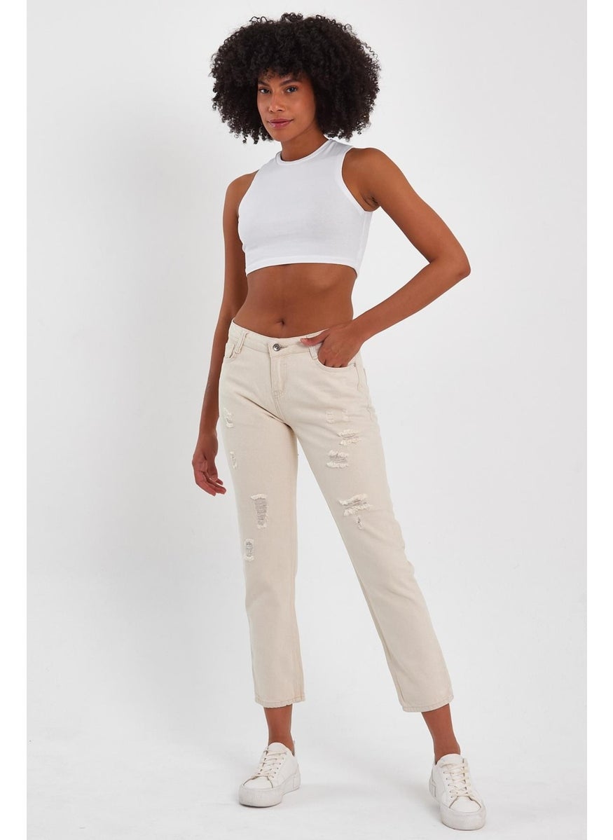 Alexander Gardi - Special Collection Ripped Detail Denim Trousers (AG-1051G) - Image 1