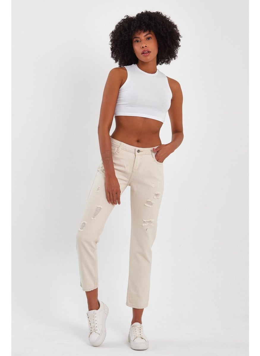Alexander Gardi - Special Collection Ripped Detail Denim Trousers (AG-1051G) - Image 1