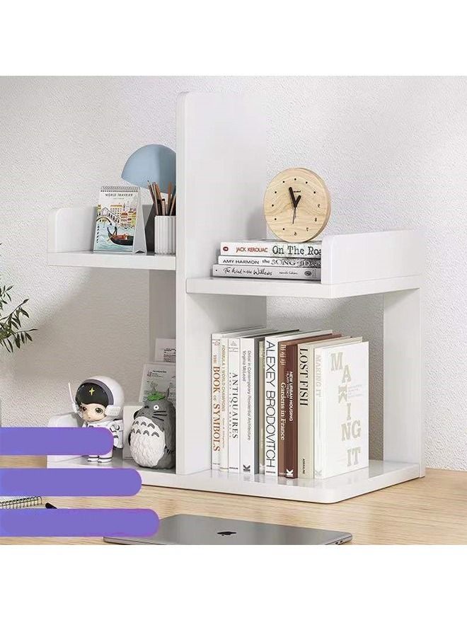 fashionhome منظم كتب صغير إبداعي لسطح المكتب باللون الأبيض 41 × 18 × 47 سم - Image 2