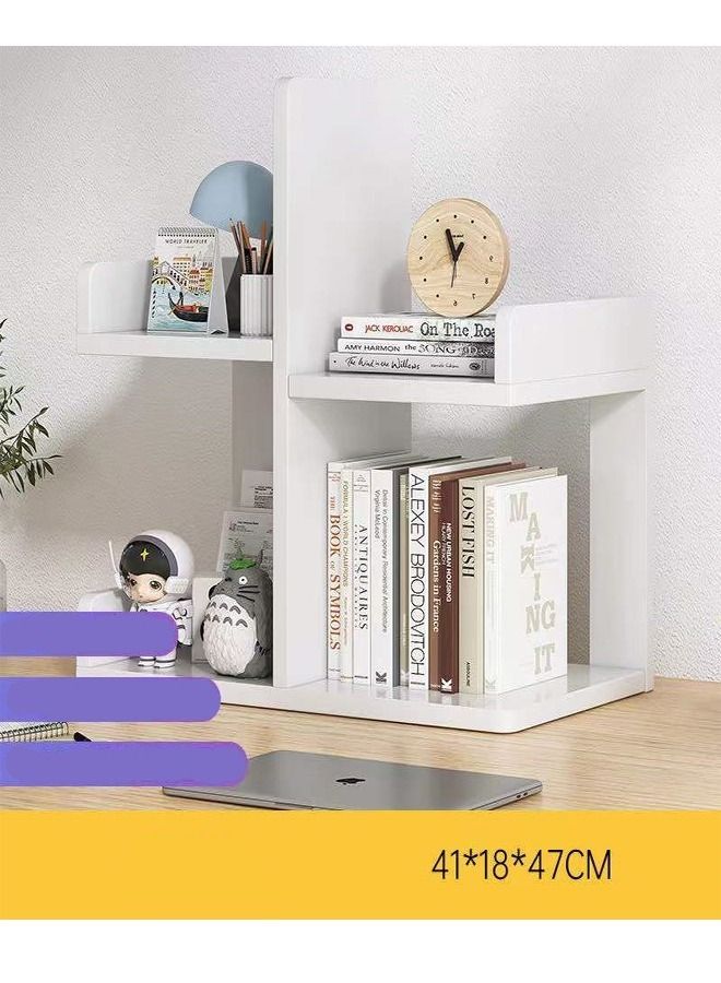 fashionhome منظم كتب صغير إبداعي لسطح المكتب باللون الأبيض 41 × 18 × 47 سم - Image 3