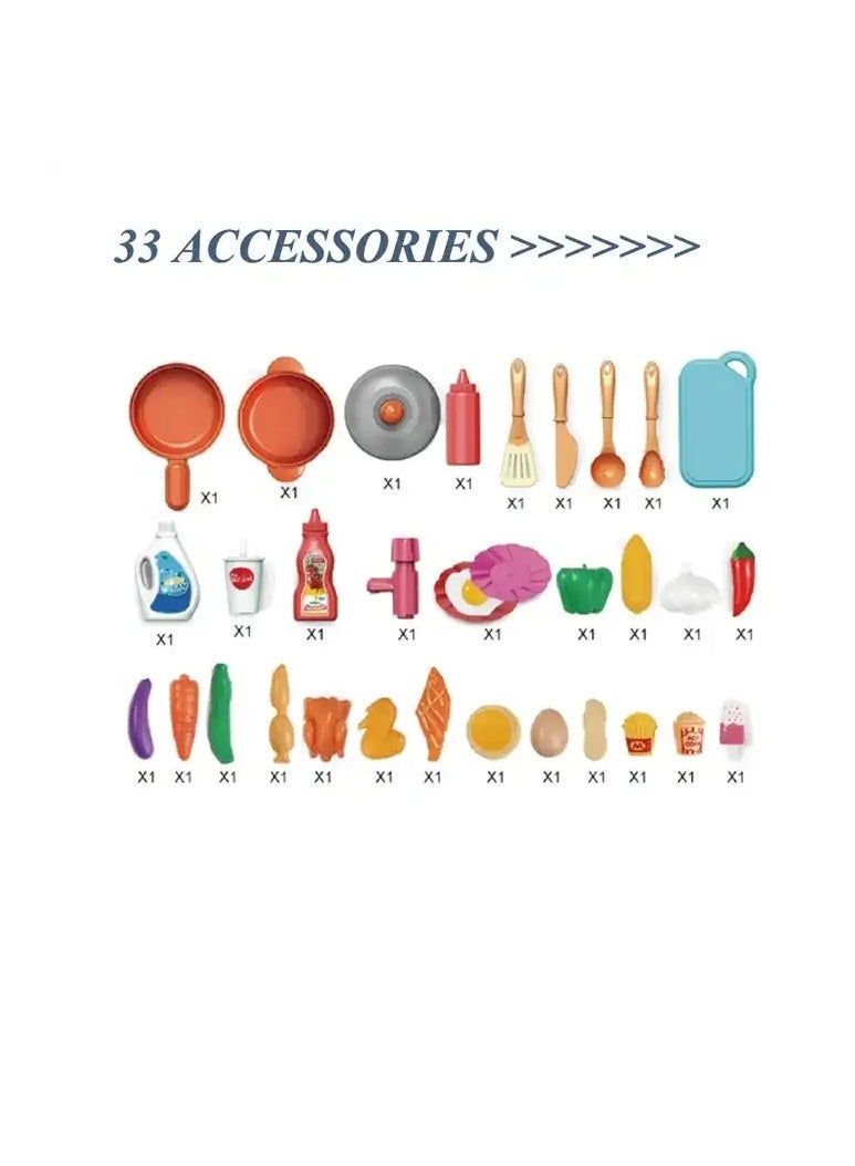 Mini Kitchen For Children Contains 33 Various Pieces Of Kitchen Tools, A Beautiful Gift For Children - Image 2